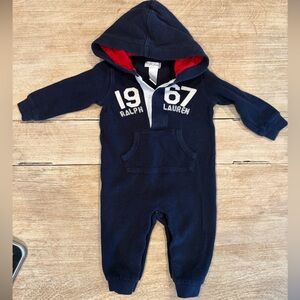 Ralph Lauren Dark Blue Infant Hooded Suit